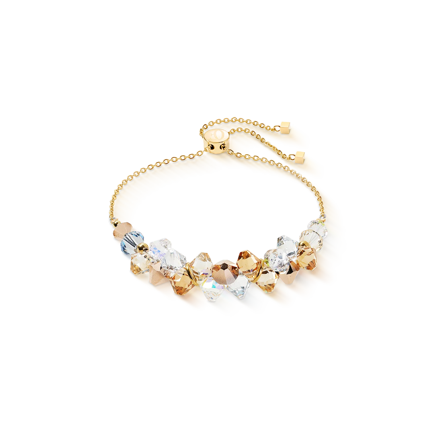 Bracelet Dancing Crystals or-beige