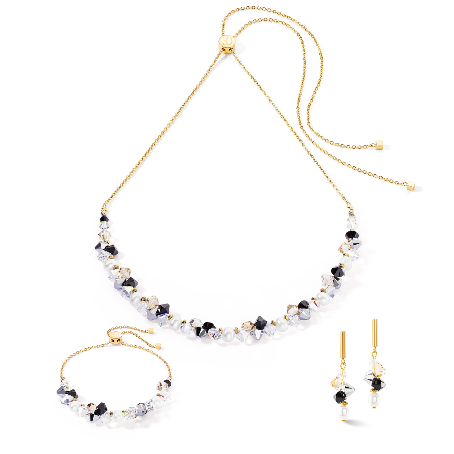 Bracelet Dancing Crystals & Pearls noir argent - Image 3