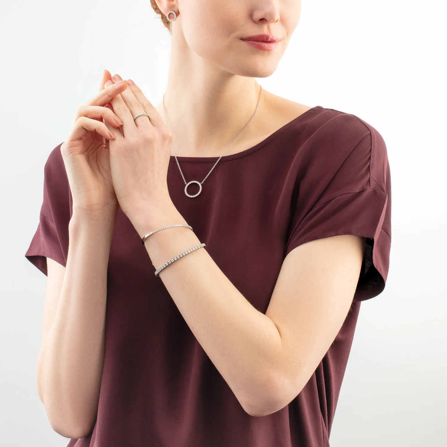 Bracelet de tennis argent-cristal - Image 3