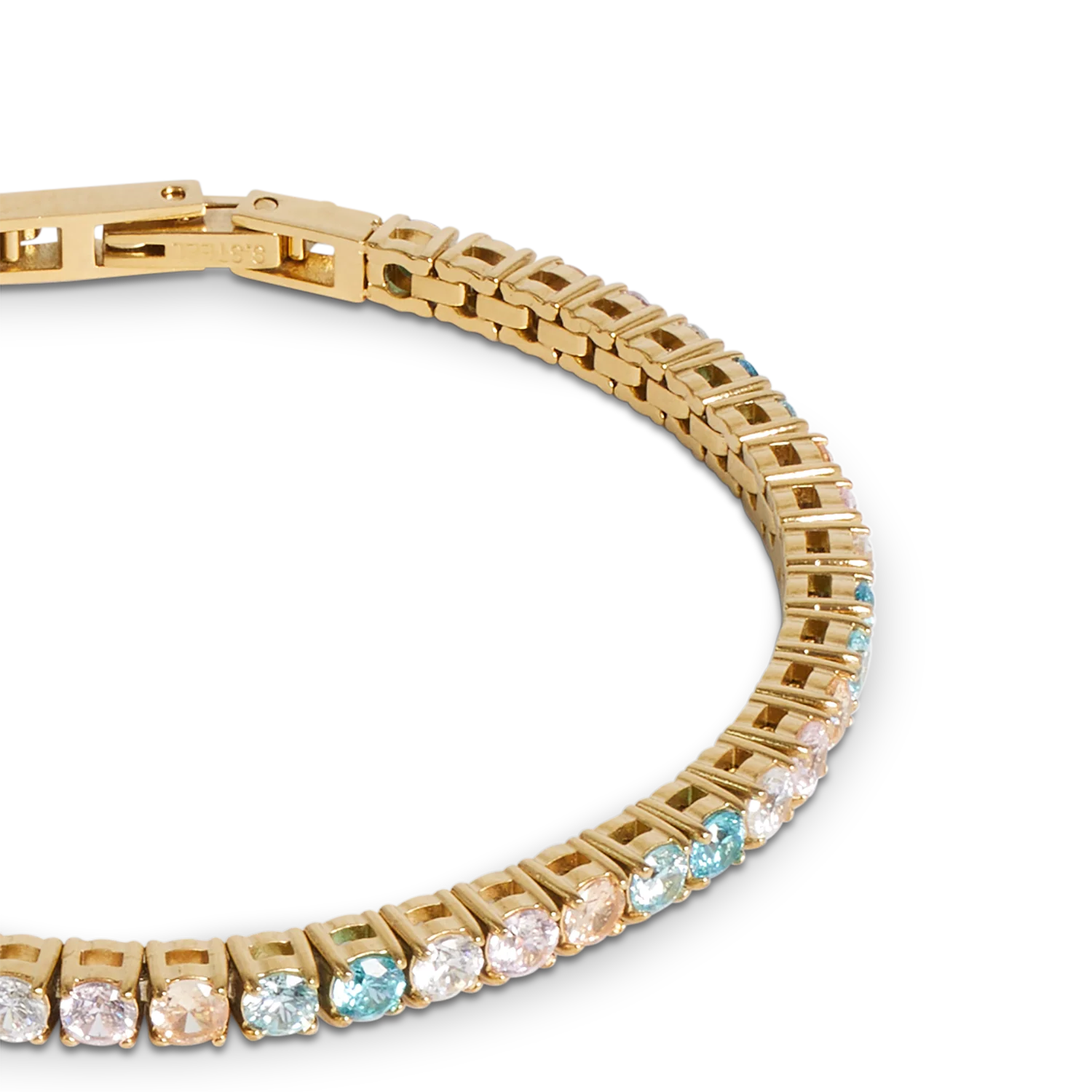 Bracelet de tennis or-multicolore pastel - Image 2