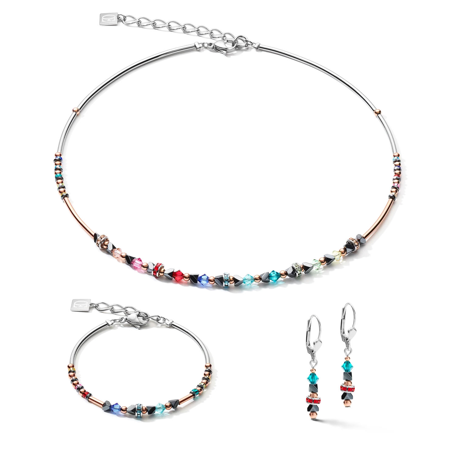 Bracelet Fine & Edgy Hématite & cristaux & acier inoxydable multicolore - Image 3