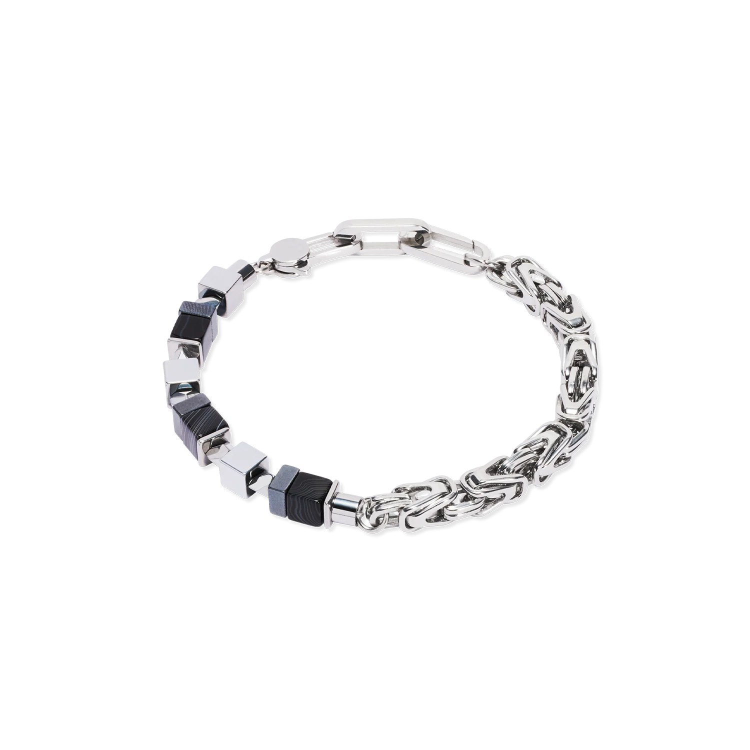 Bracelet Fusion Snake Chain noir-argent