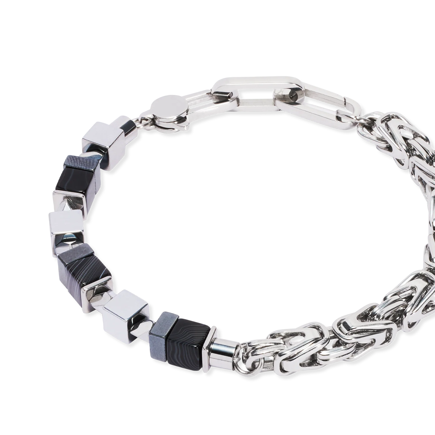 Bracelet Fusion Snake Chain noir-argent - Image 2