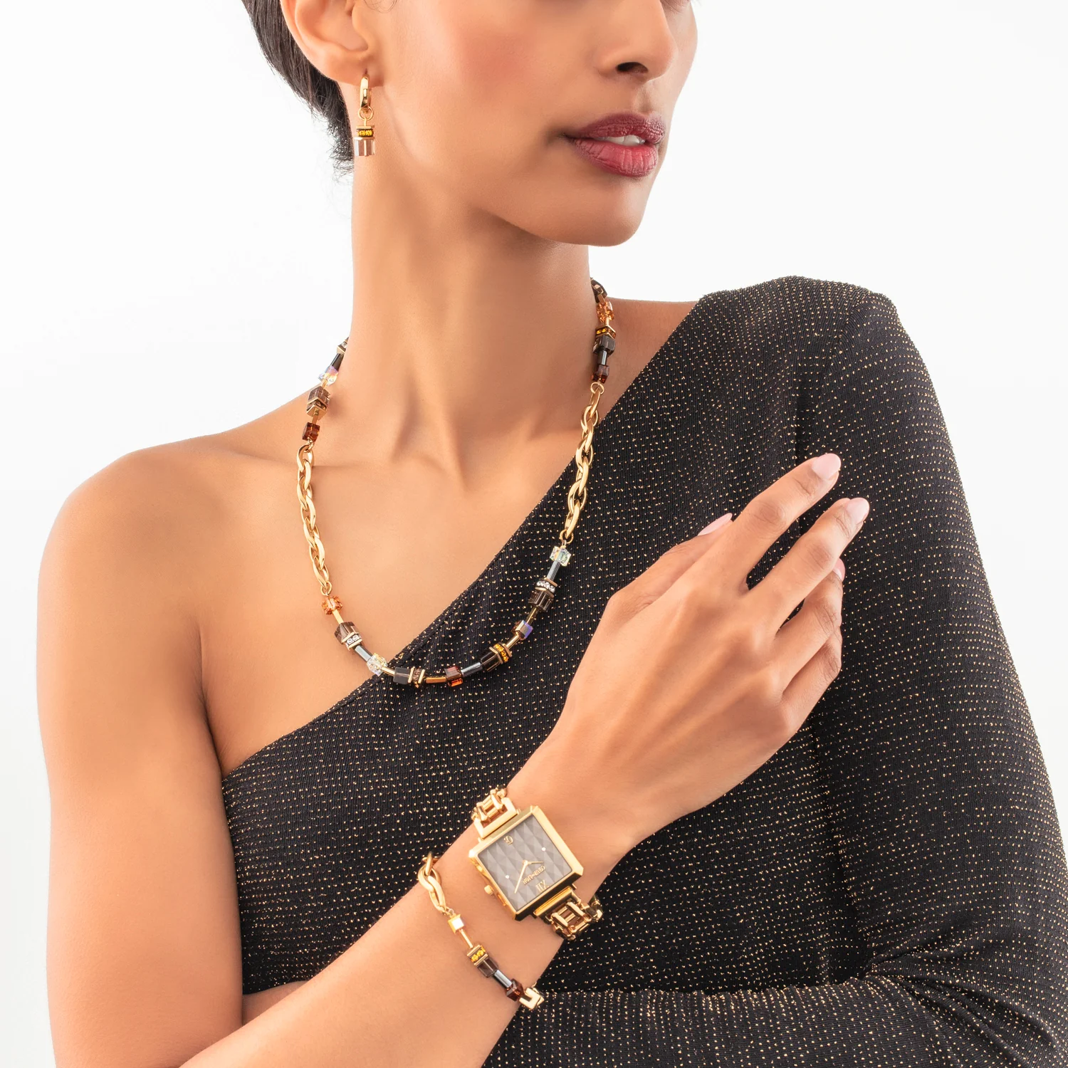 Bracelet GeoCUBE® Chunky Chain or-brun - Image 4