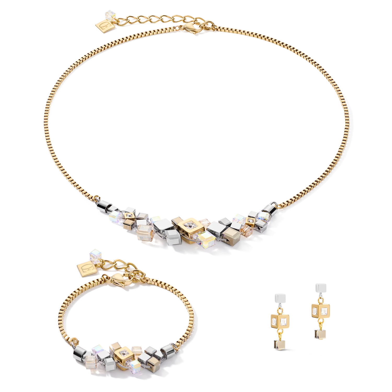 Bracelet GeoCUBE® cluster or-argent - Image 3