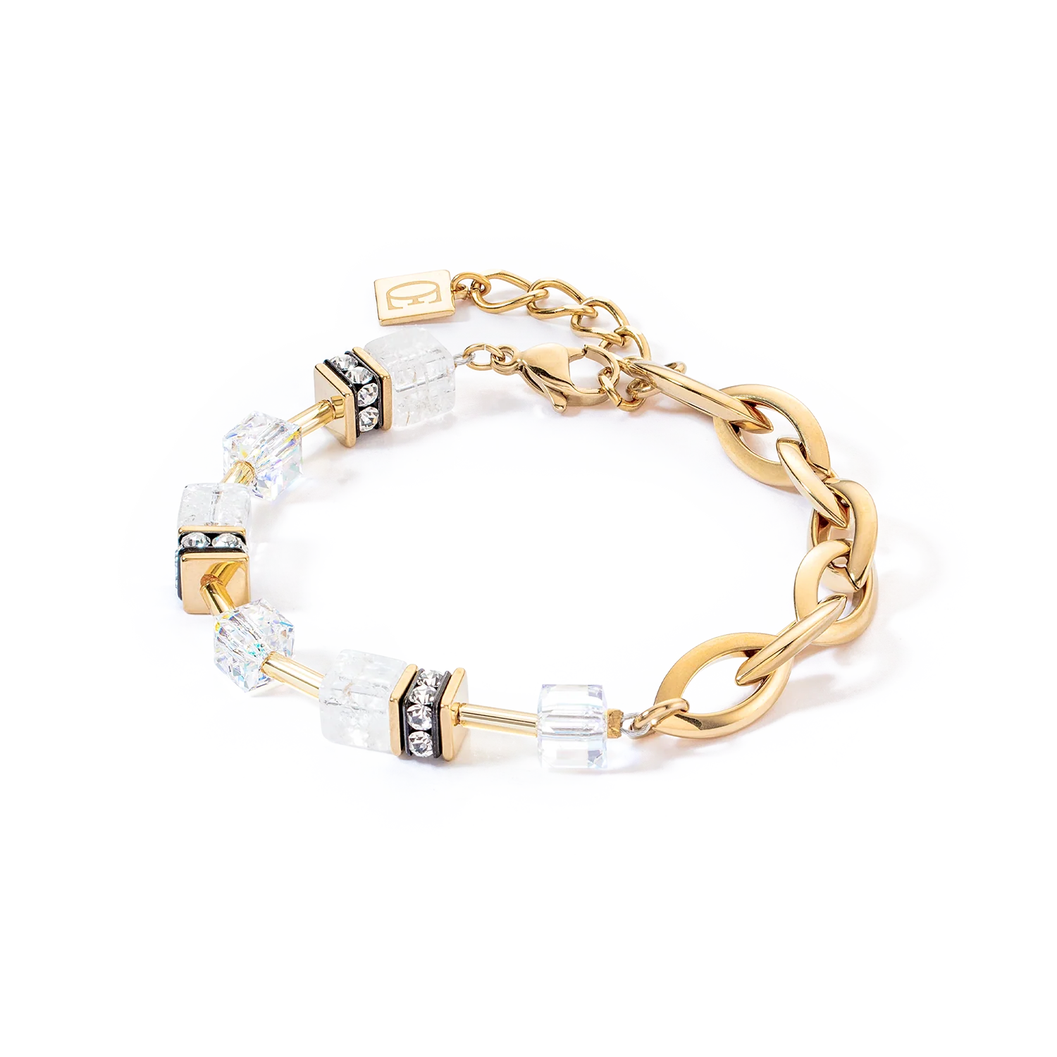 Bracelet GeoCUBE® Festive Layer or-blanc