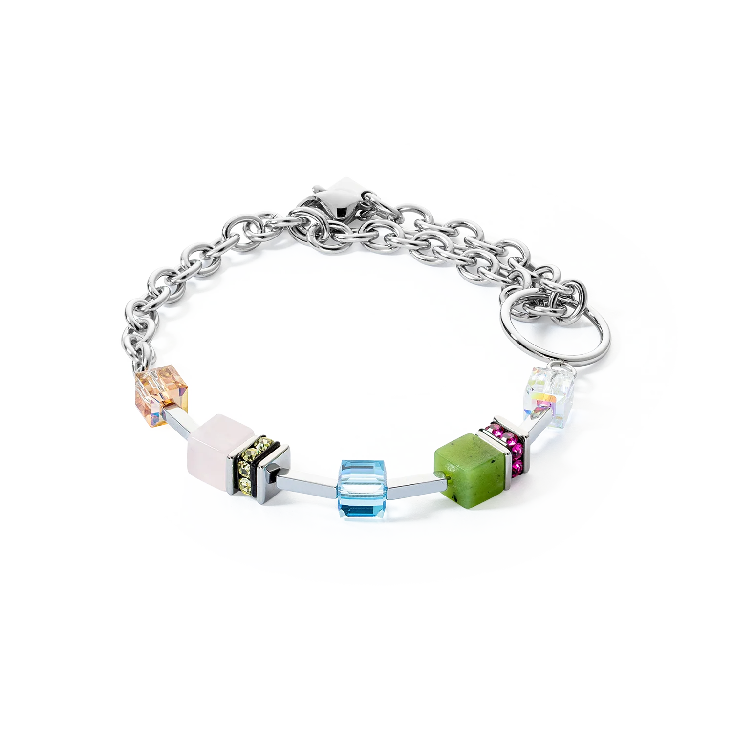 Bracelet GeoCUBE® Iconic Boho argent-multicolore