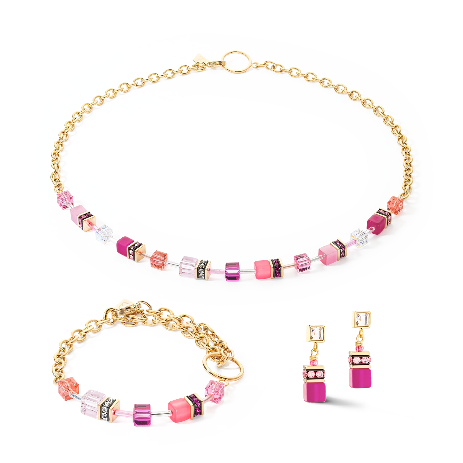 Bracelet GeoCUBE® Iconic Chain or-magenta - Image 3
