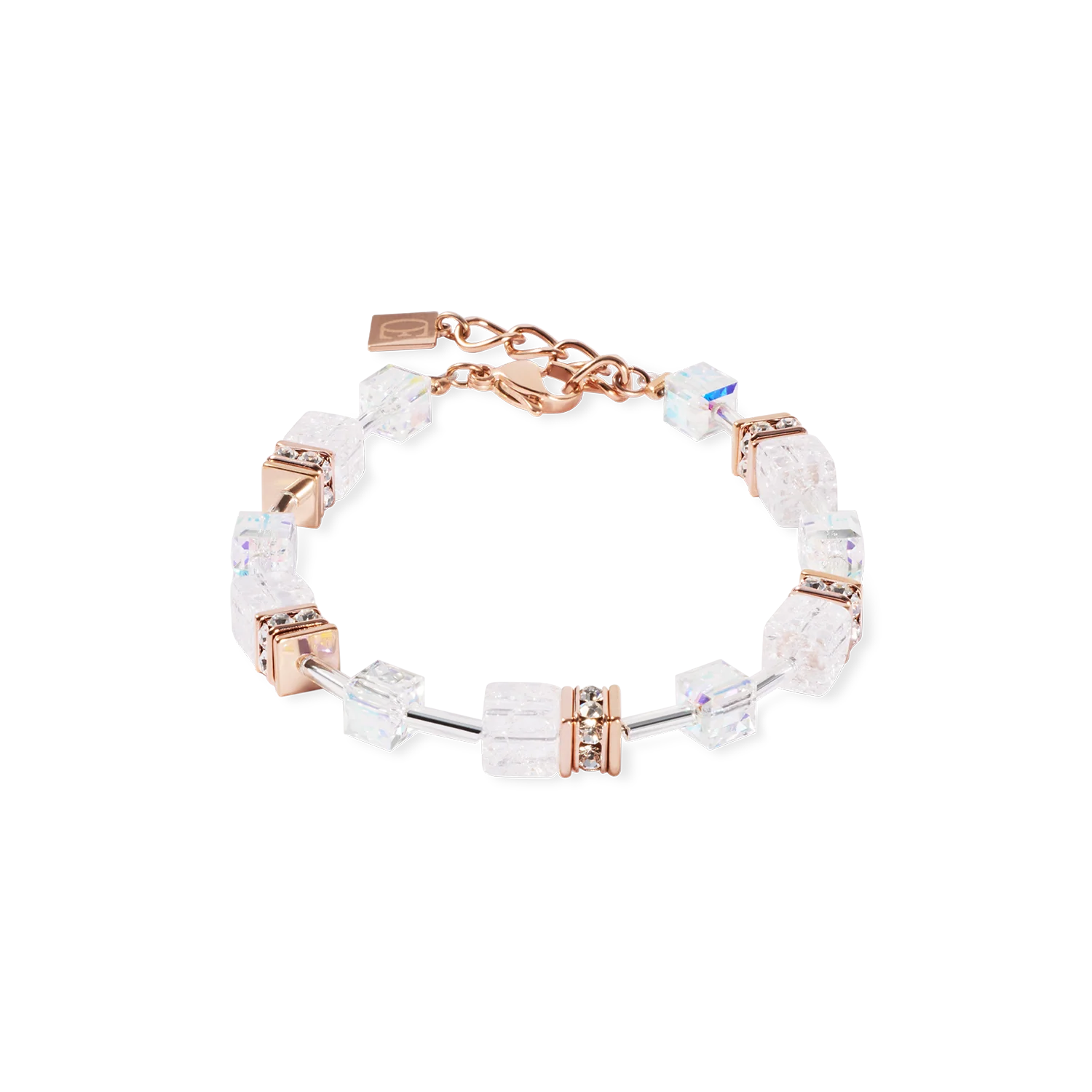 Bracelet GeoCUBE® Iconic Nature or-rose blanc