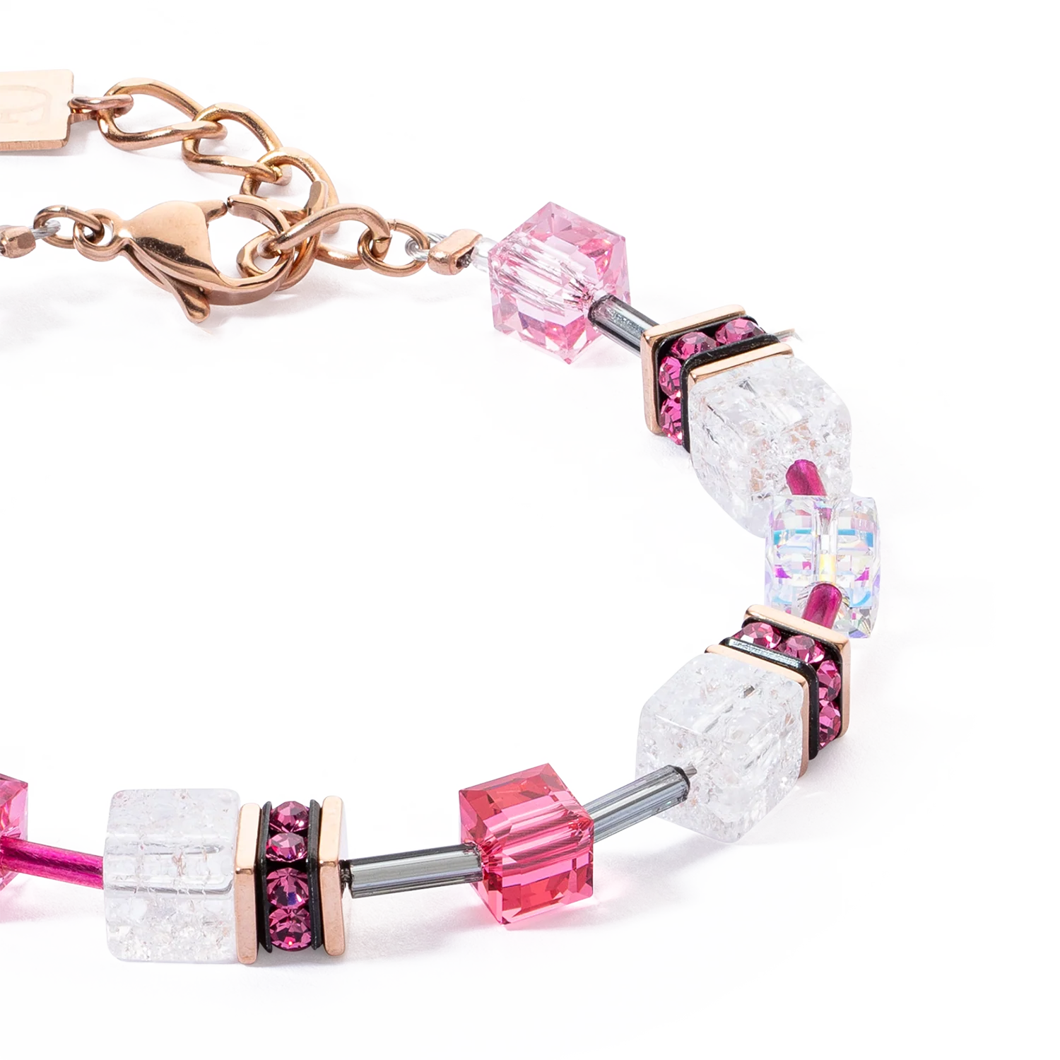 Bracelet GeoCUBE® Iconic Nature rose vif blanc - Image 2