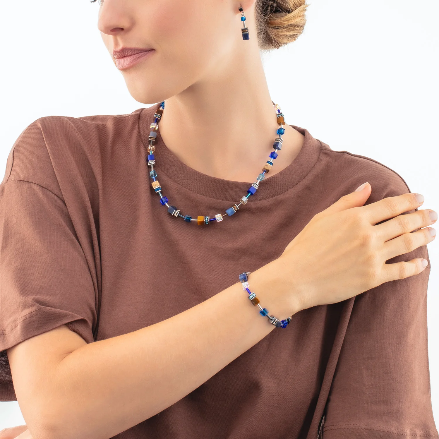Bracelet GeoCUBE® Iconic Precious bleu-brun - Image 4