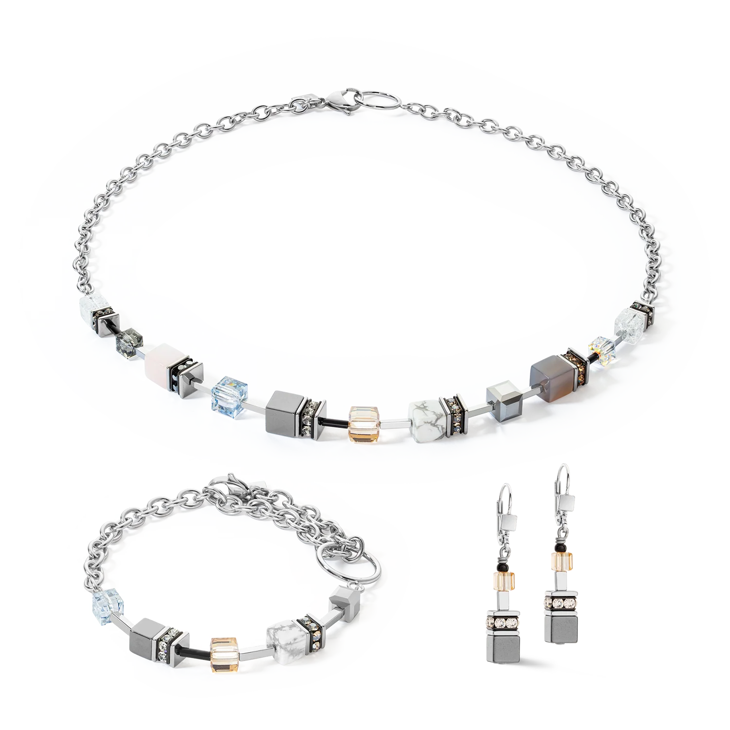 Bracelet GeoCUBE® Iconic Precious Chain gris-beige - Image 3