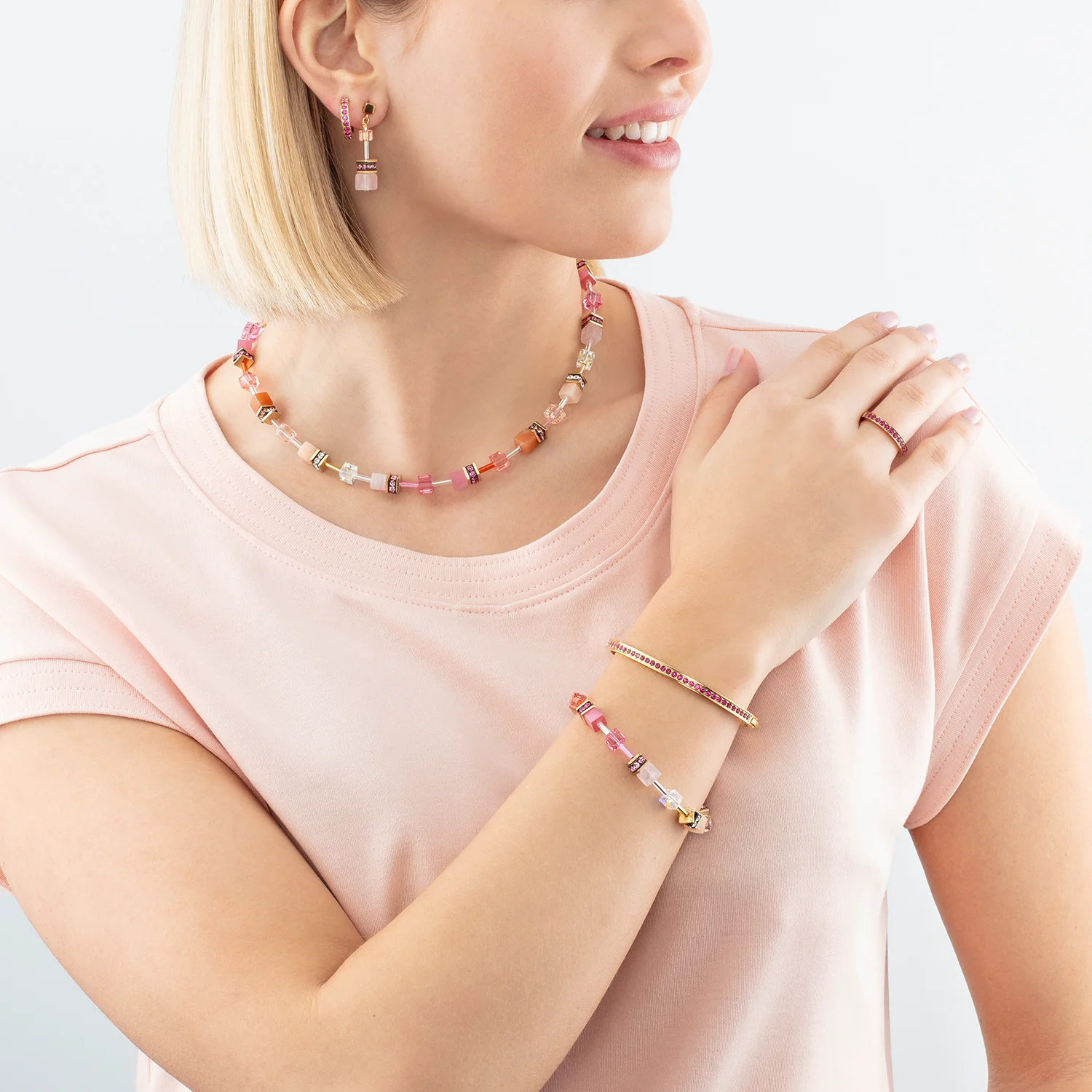 Bracelet GeoCUBE® Iconic Precious rose-orange - Image 4
