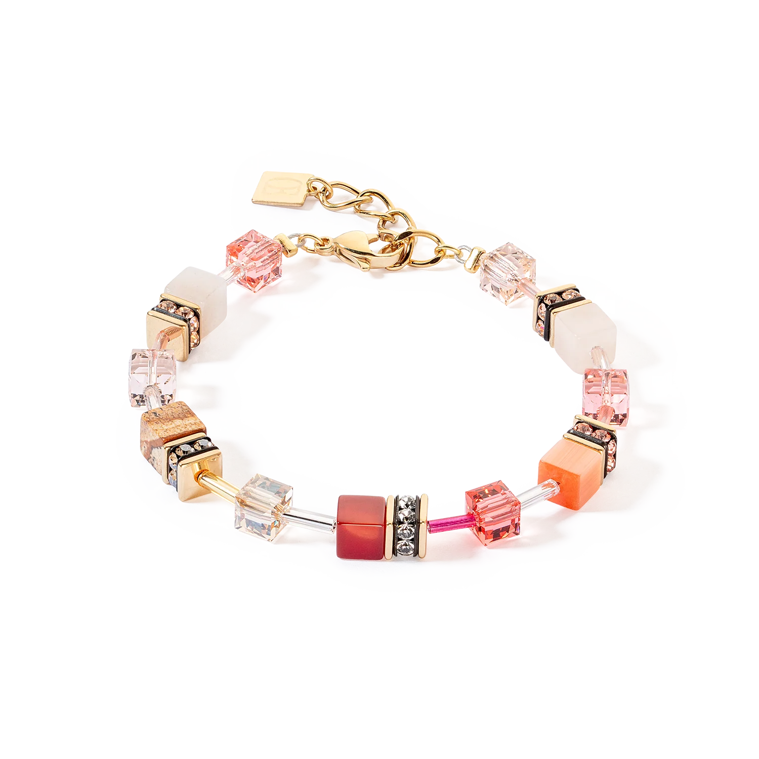 Bracelet GeoCUBE® Iconic Precious rouge-beige