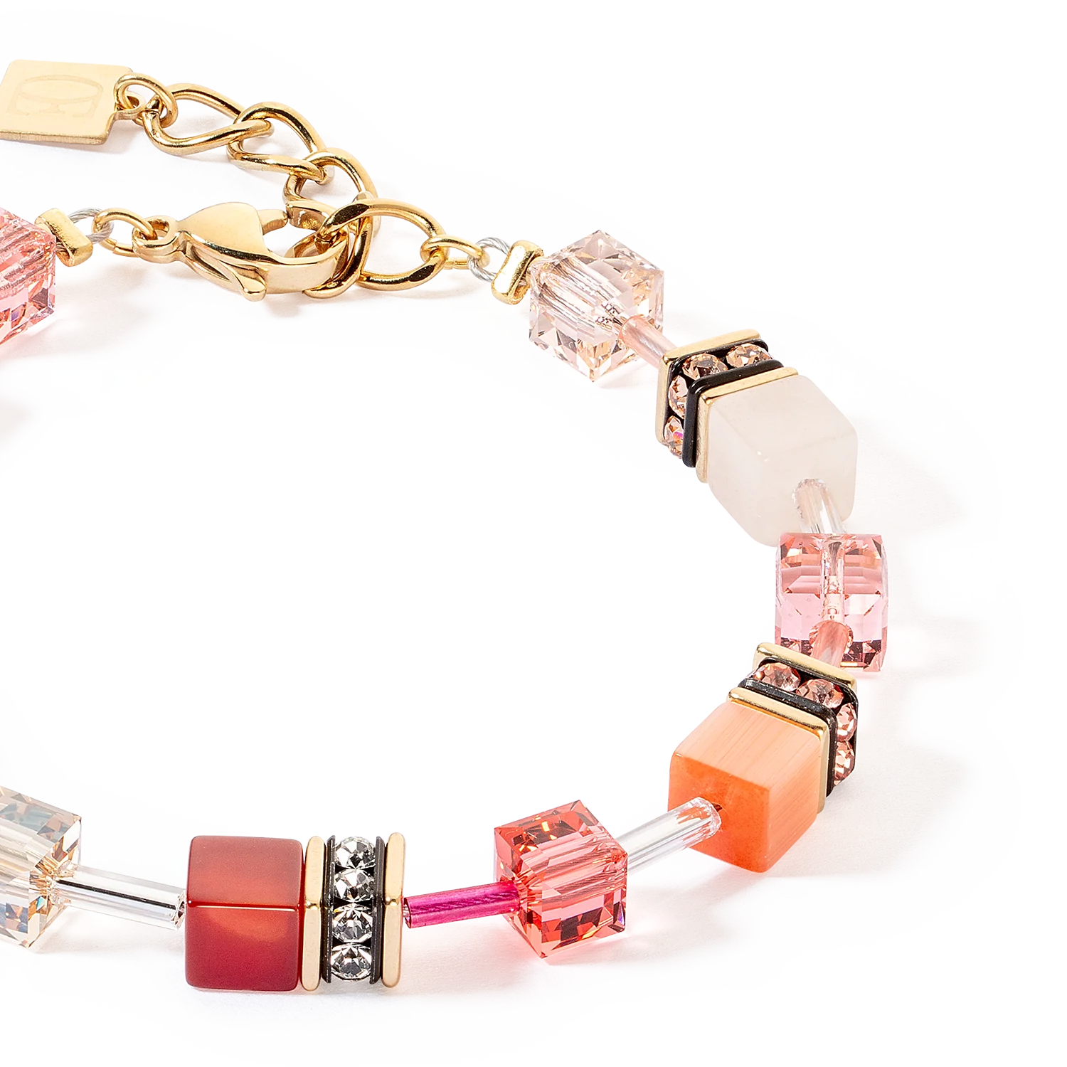 Bracelet GeoCUBE® Iconic Precious rouge-beige - Image 2