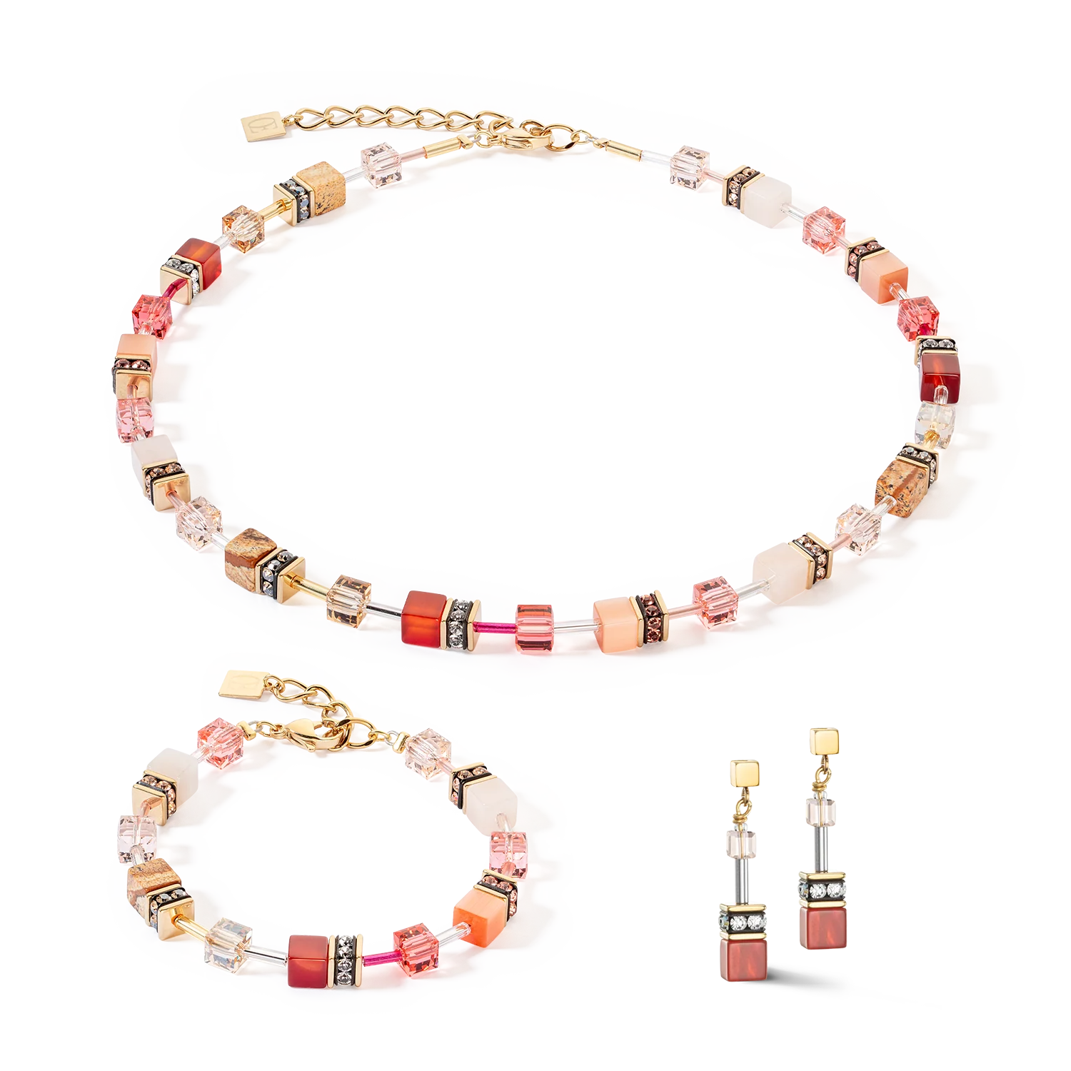 Bracelet GeoCUBE® Iconic Precious rouge-beige - Image 3