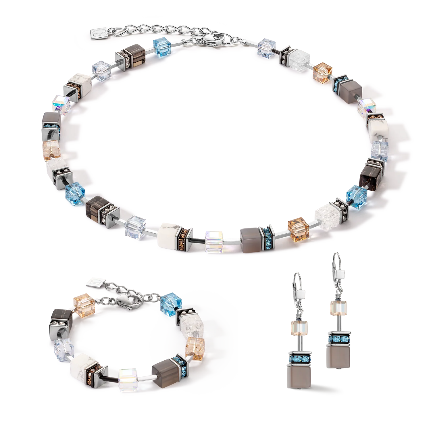 Bracelet GeoCUBE® Iconic Statement Precious aqua-beige - Image 3