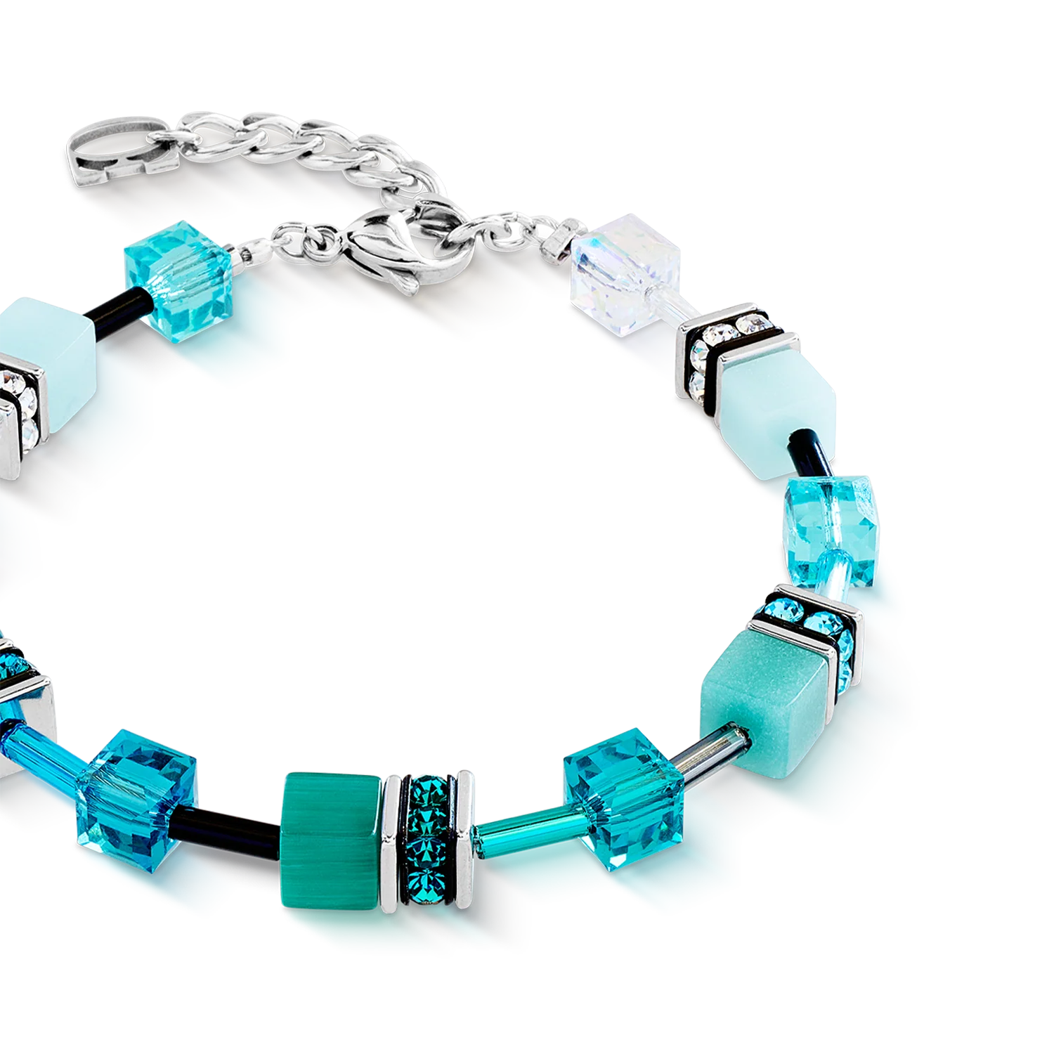 Bracelet GeoCUBE® Iconic Teal argent - Image 2