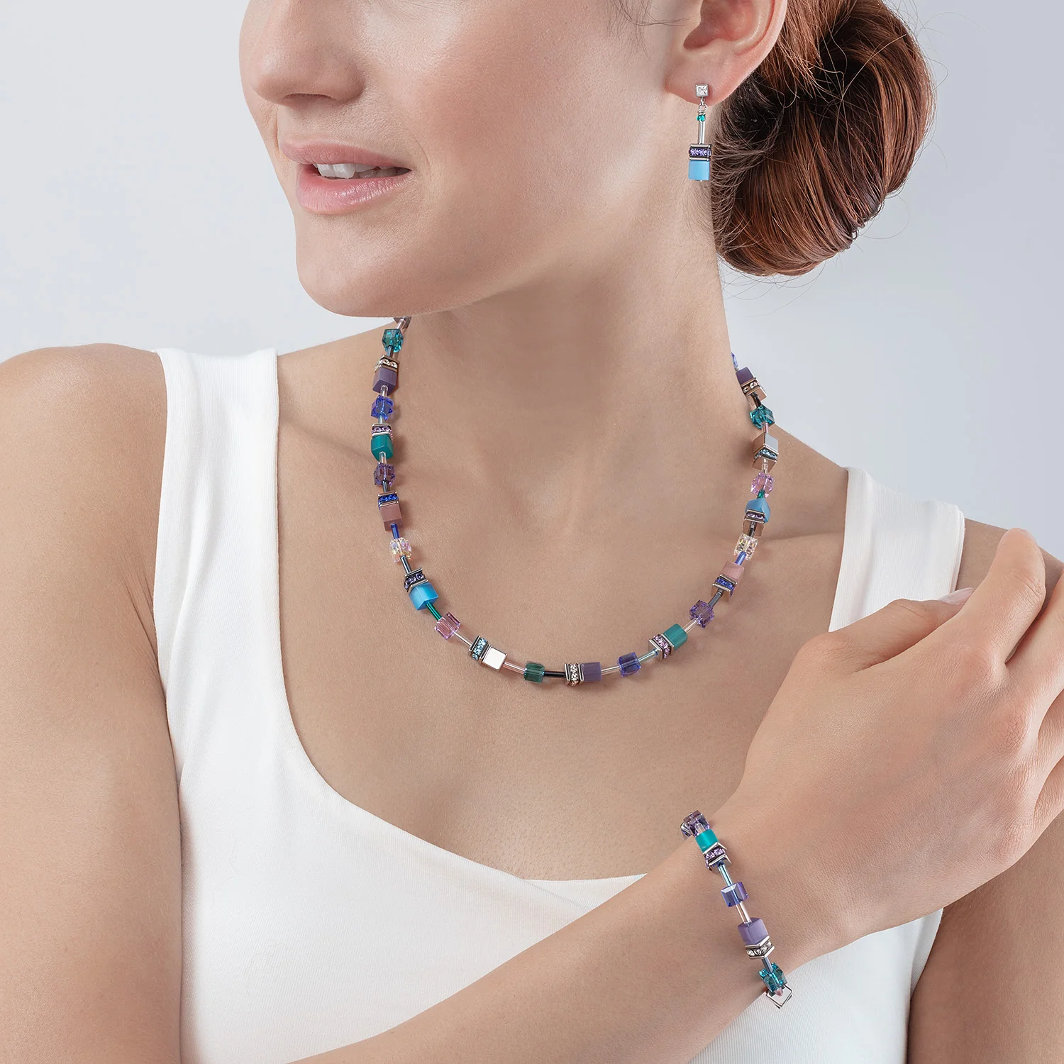 Bracelet GeoCUBE® Iconic turquoise-mauve - Image 4