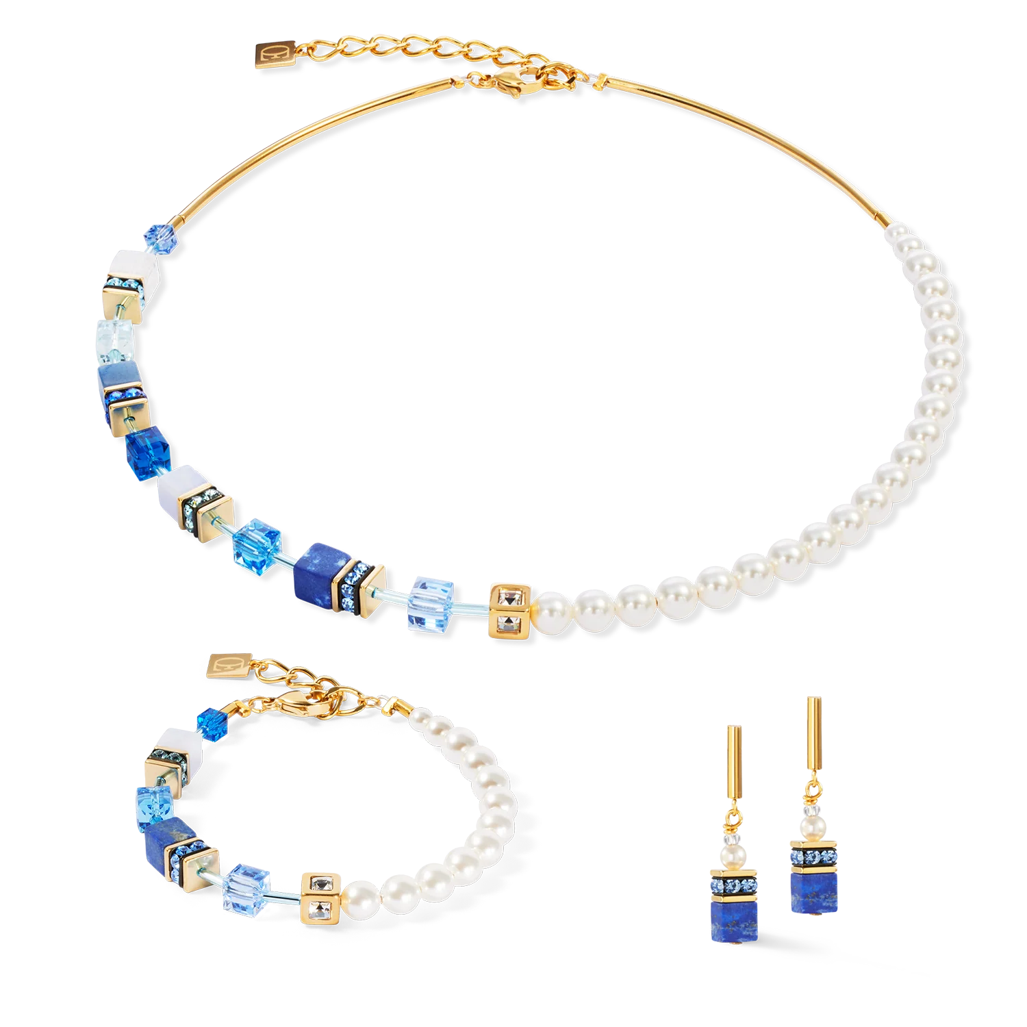 Bracelet GeoCUBE® Precious Fusion Pearls bleu - Image 3