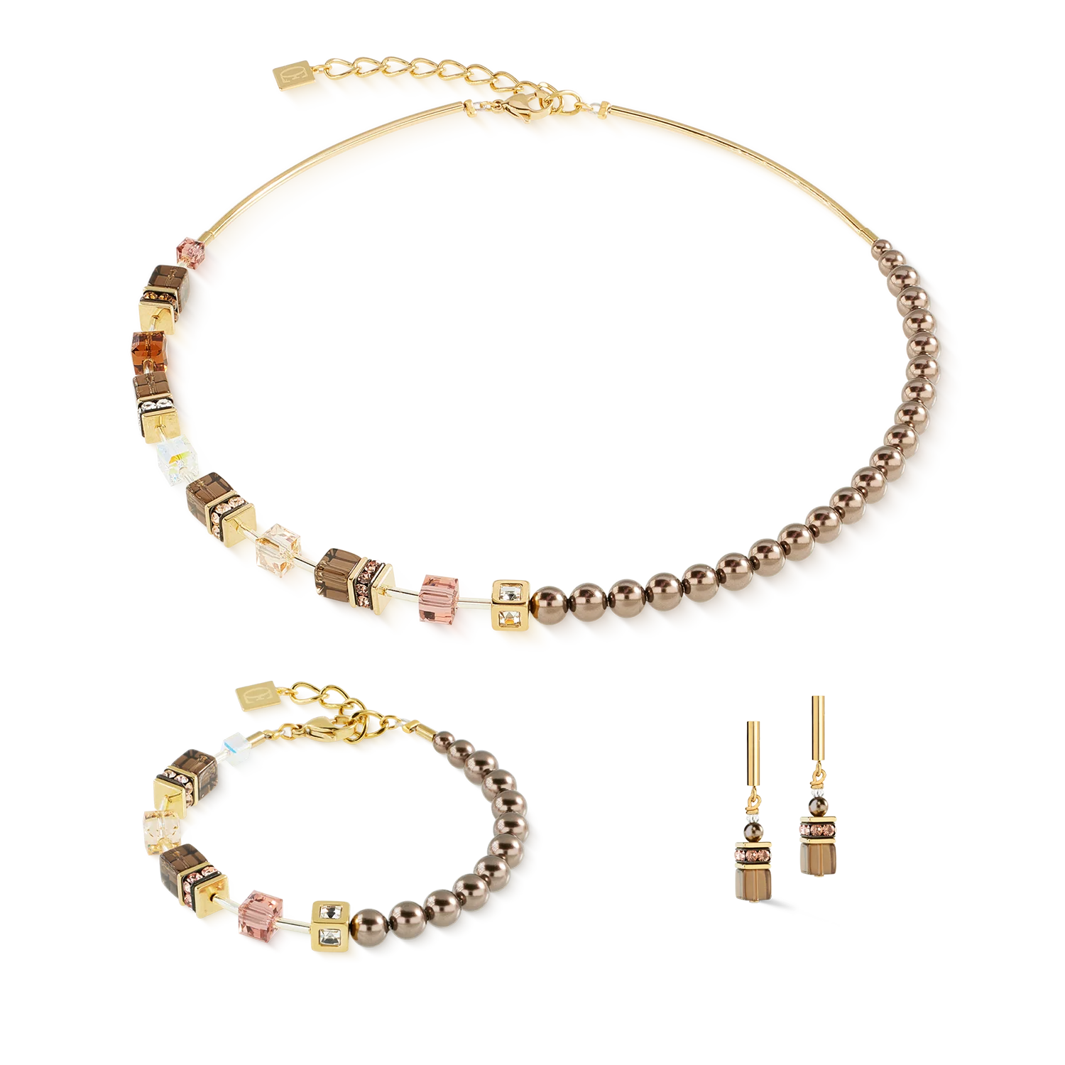 Bracelet GeoCUBE® Precious Fusion Pearls Mocha Mousse - Image 3