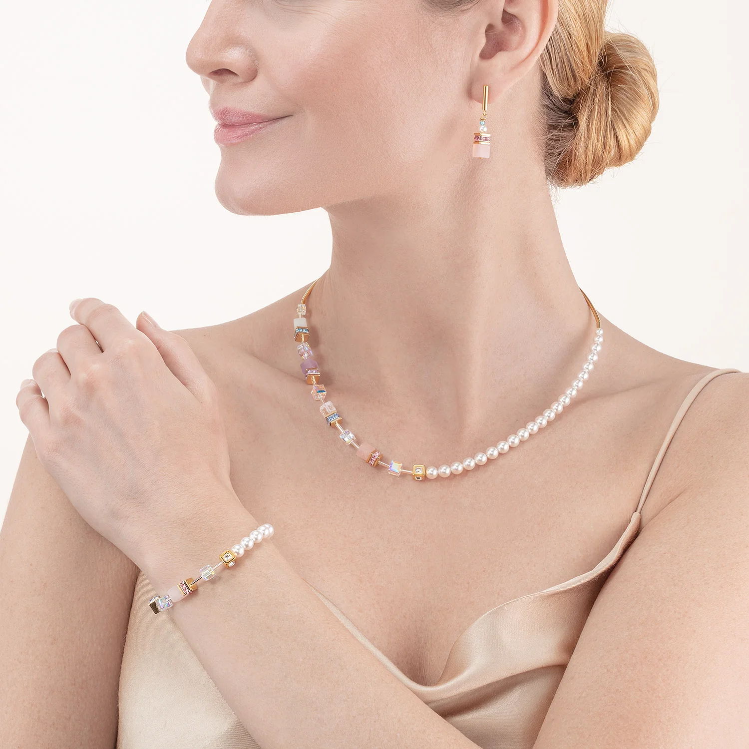 Bracelet GeoCUBE® Precious Fusion Pearls blanc - Image 4