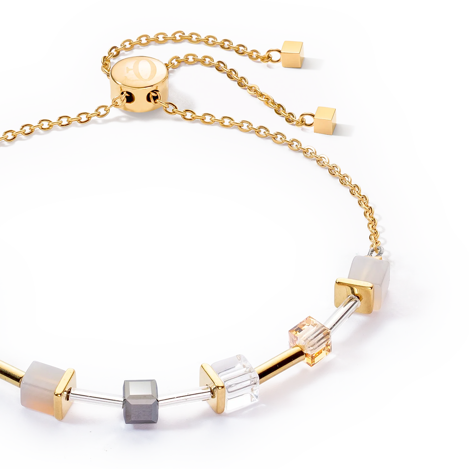 Bracelet GeoCUBE® Precious & Slider Closure or gris - Image 2