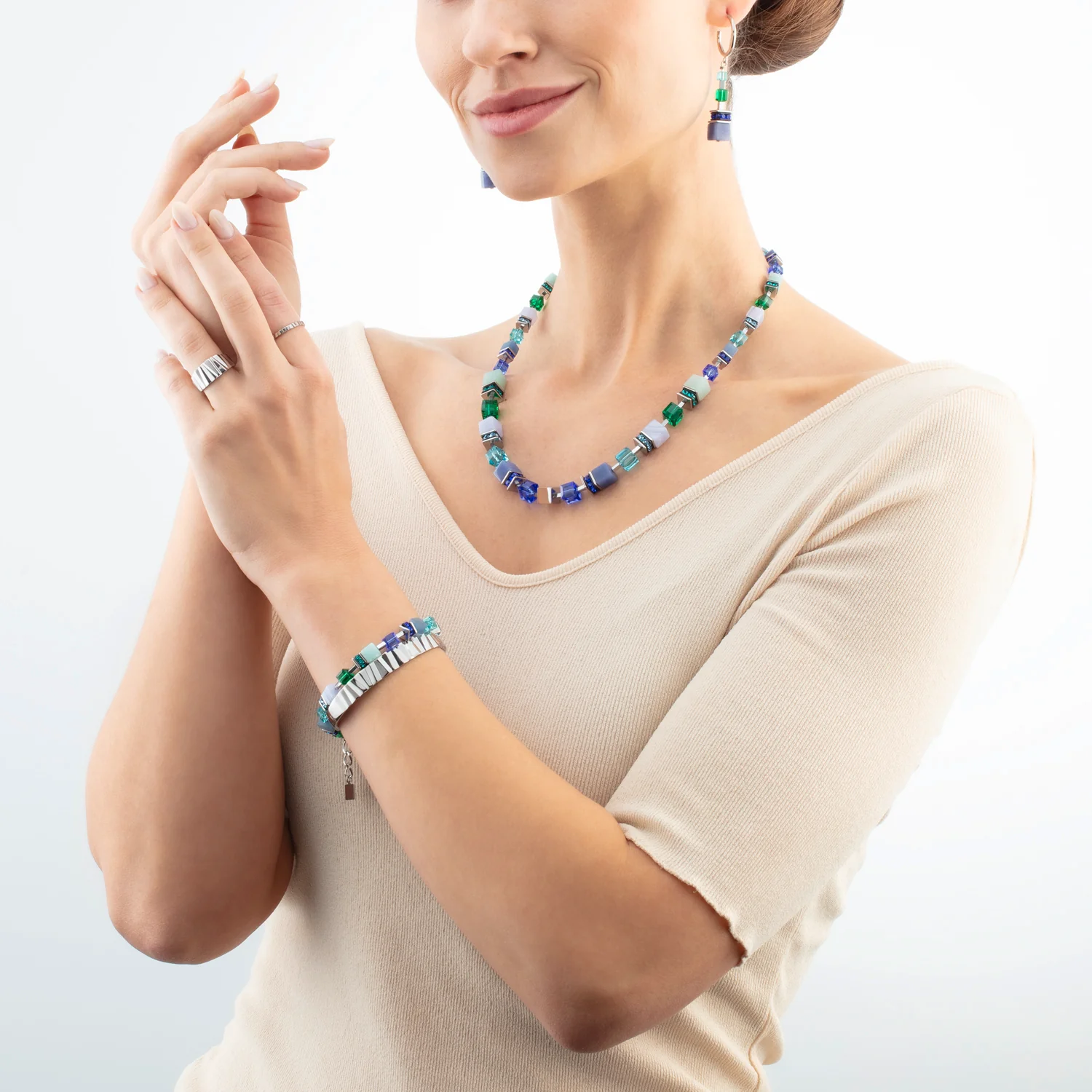 Bracelet GeoCUBE® Precious Statement argent-ocean - Image 4
