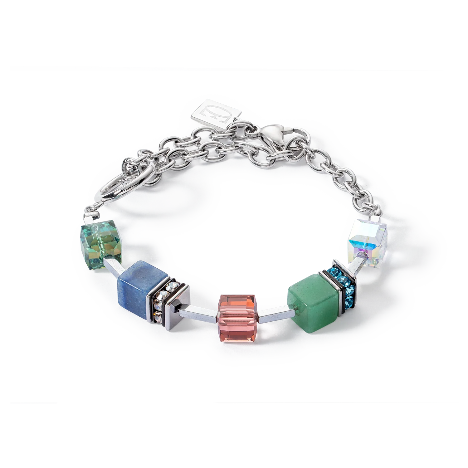 Bracelet GeoCUBE® Statement Precious Chunky Chain Multiwear 35 multicolore