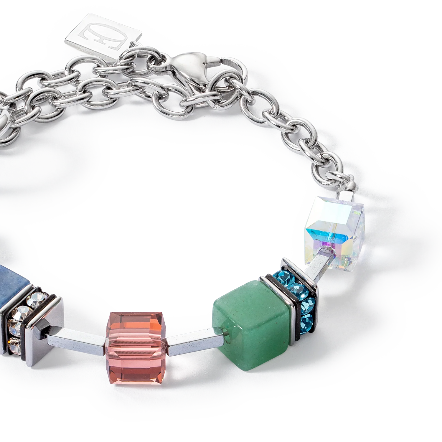 Bracelet GeoCUBE® Statement Precious Chunky Chain Multiwear 35 multicolore - Image 2