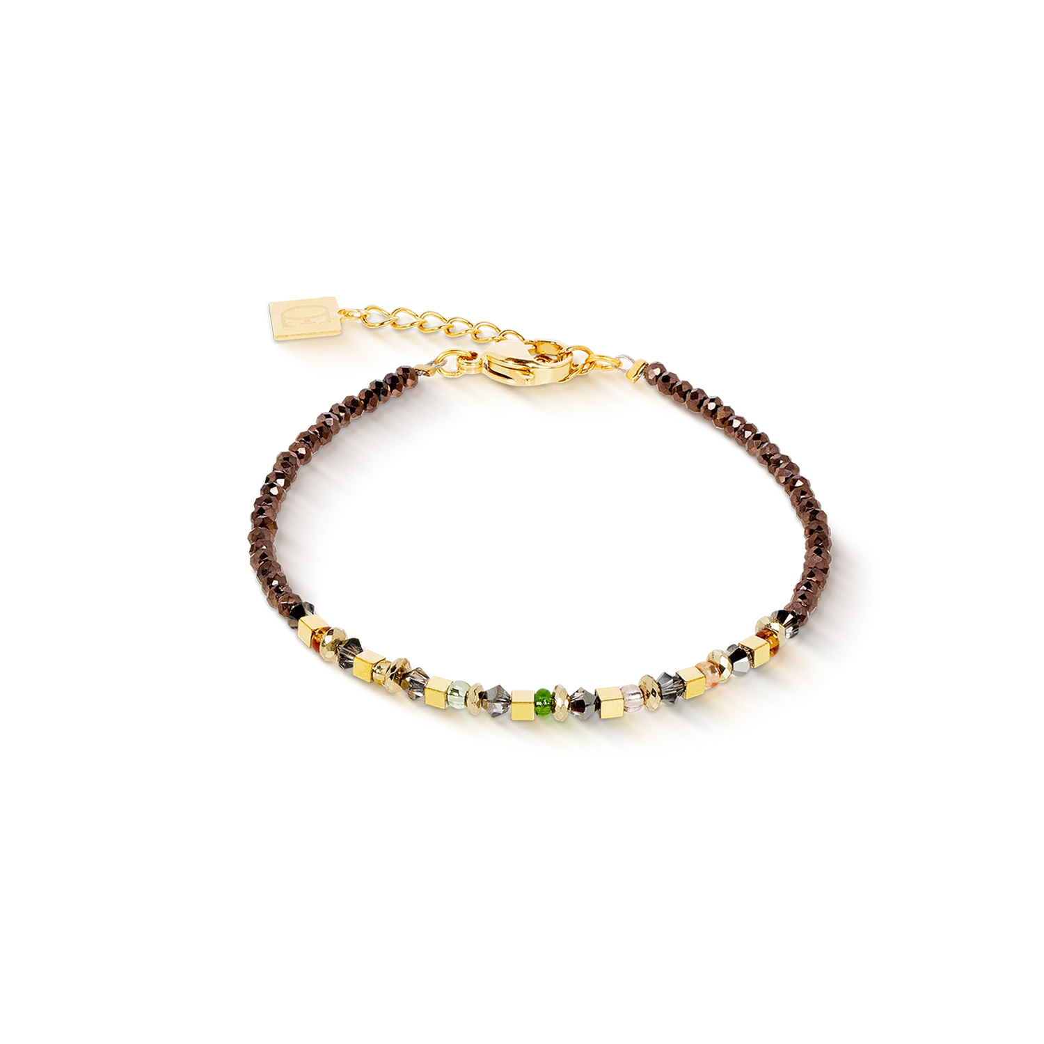 Bracelet golden Whisper marron-olive