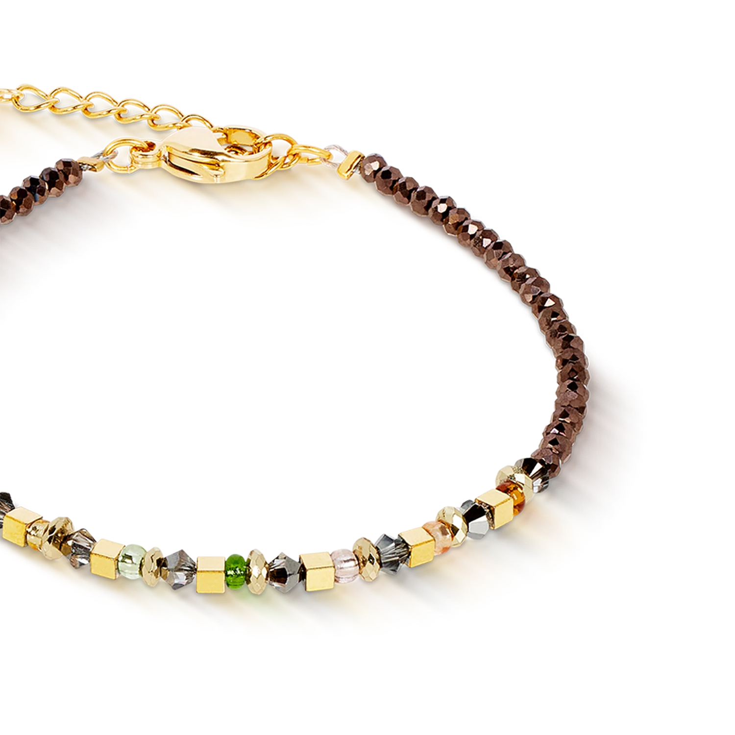 Bracelet golden Whisper marron-olive - Image 2