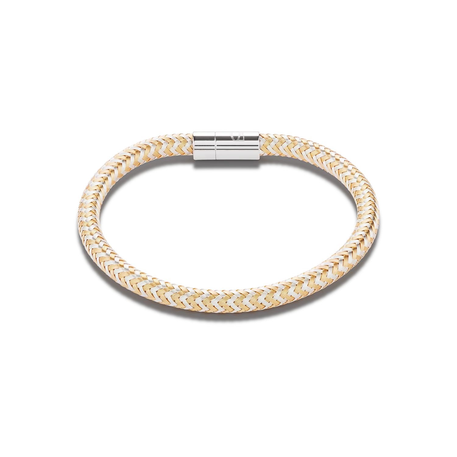 Bracelet métal tressé or-argent