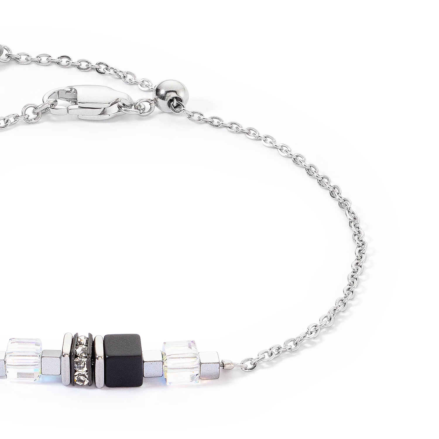Bracelet Mini Cubes & Chain argent-noir - Image 2