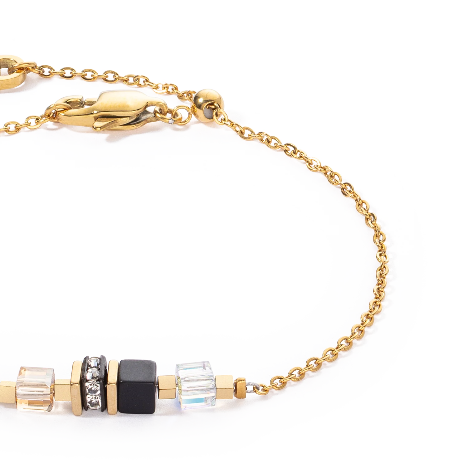 Bracelet Mini Cubes & Chain or-noir - Image 2