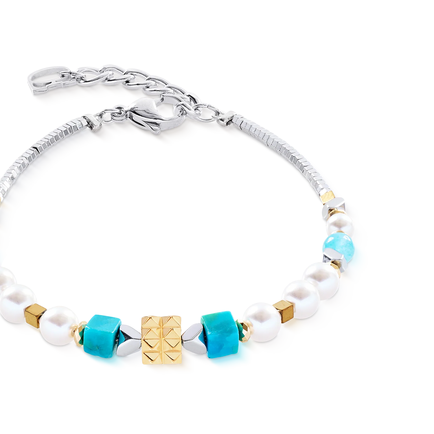 Bracelet Modern Elegance Spikes or-turquoise - Image 2