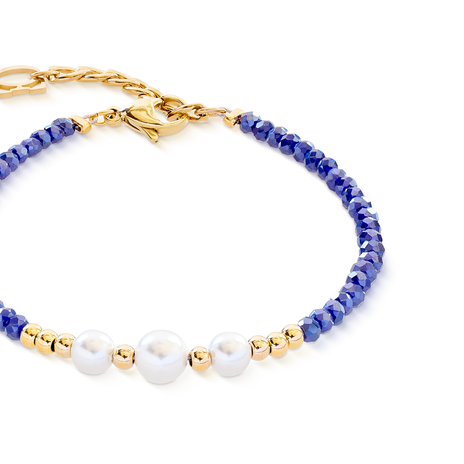 Bracelet Pearl Line or-bleu - Image 2