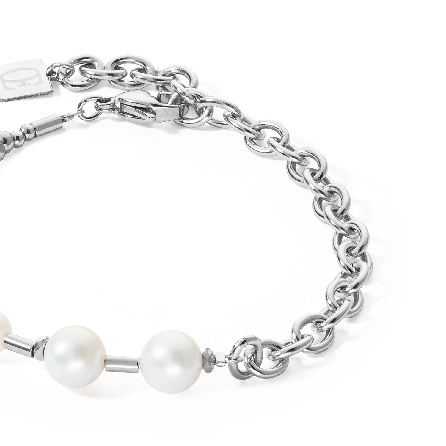 Bracelet Perles d'eau douce et chaîne Multiwear argente - Image 2