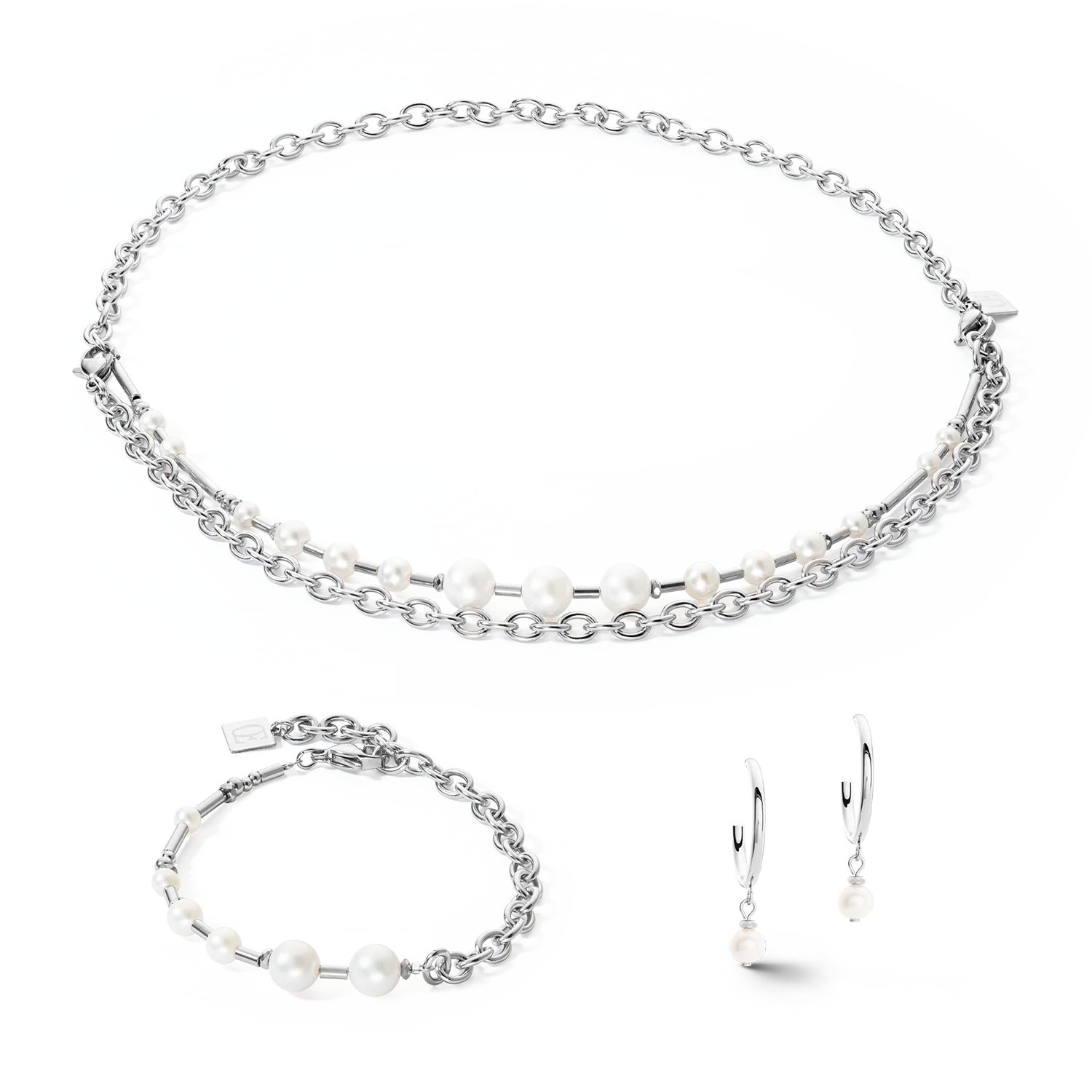 Bracelet Perles d'eau douce et chaîne Multiwear argente - Image 3