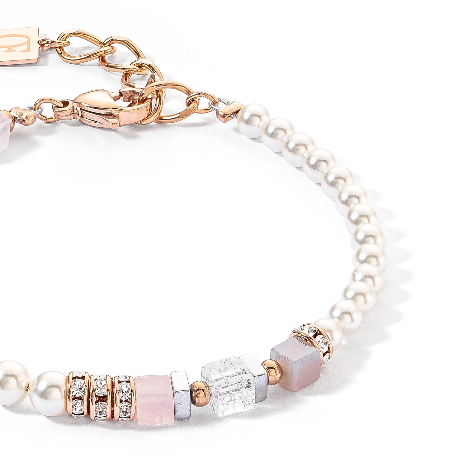Bracelet Precious Fusion Offset or rose et rose glacé - Image 2