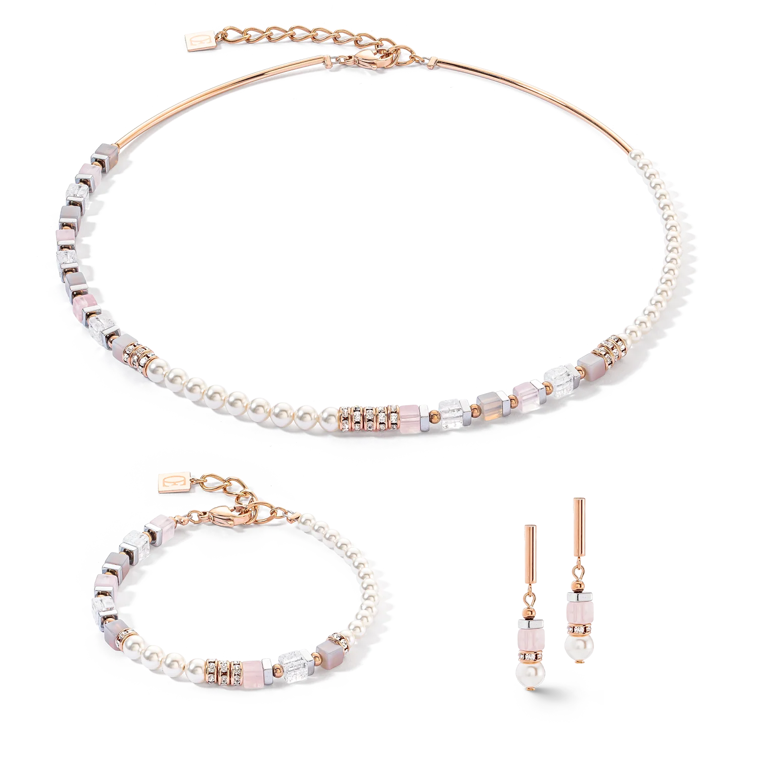 Bracelet Precious Fusion Offset or rose et rose glacé - Image 3