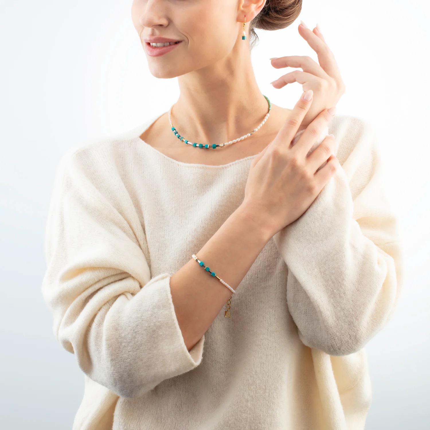 Bracelet Princess Fusion Pearls turquoise - Image 4