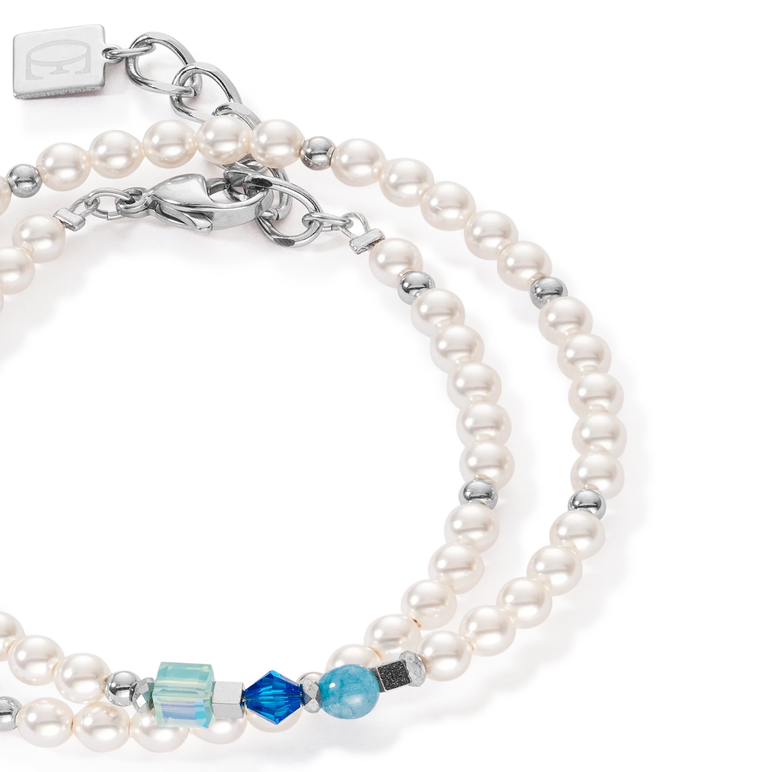 Bracelet Princess Pearls Wrap Around argent bleu - Image 2