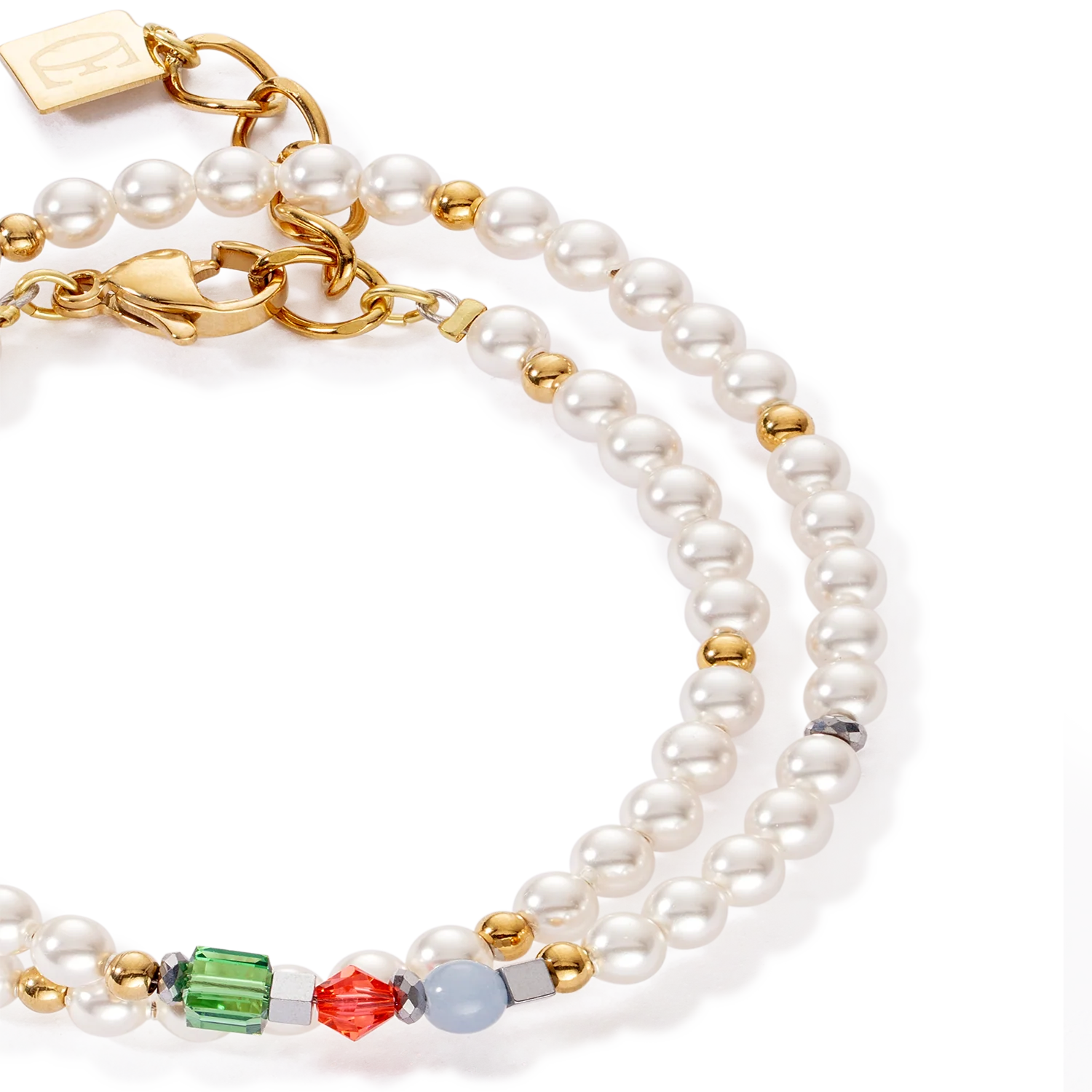 Bracelet Princess Pearls Wrap Around or multicolore Art Nouveau - Image 2