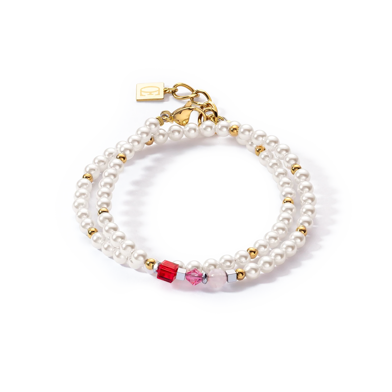 Bracelet Princess Pearls Wrap Around or rouge