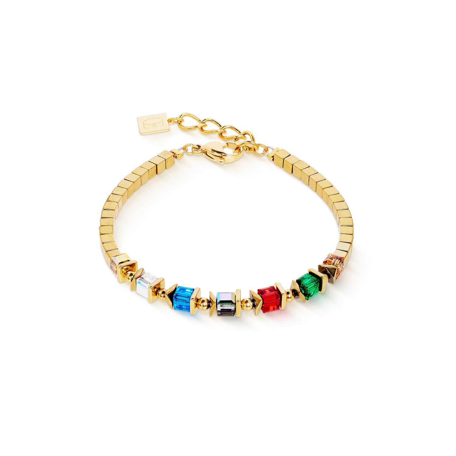 Bracelet Sparkling Cubes Fusion Chain or-multicolore