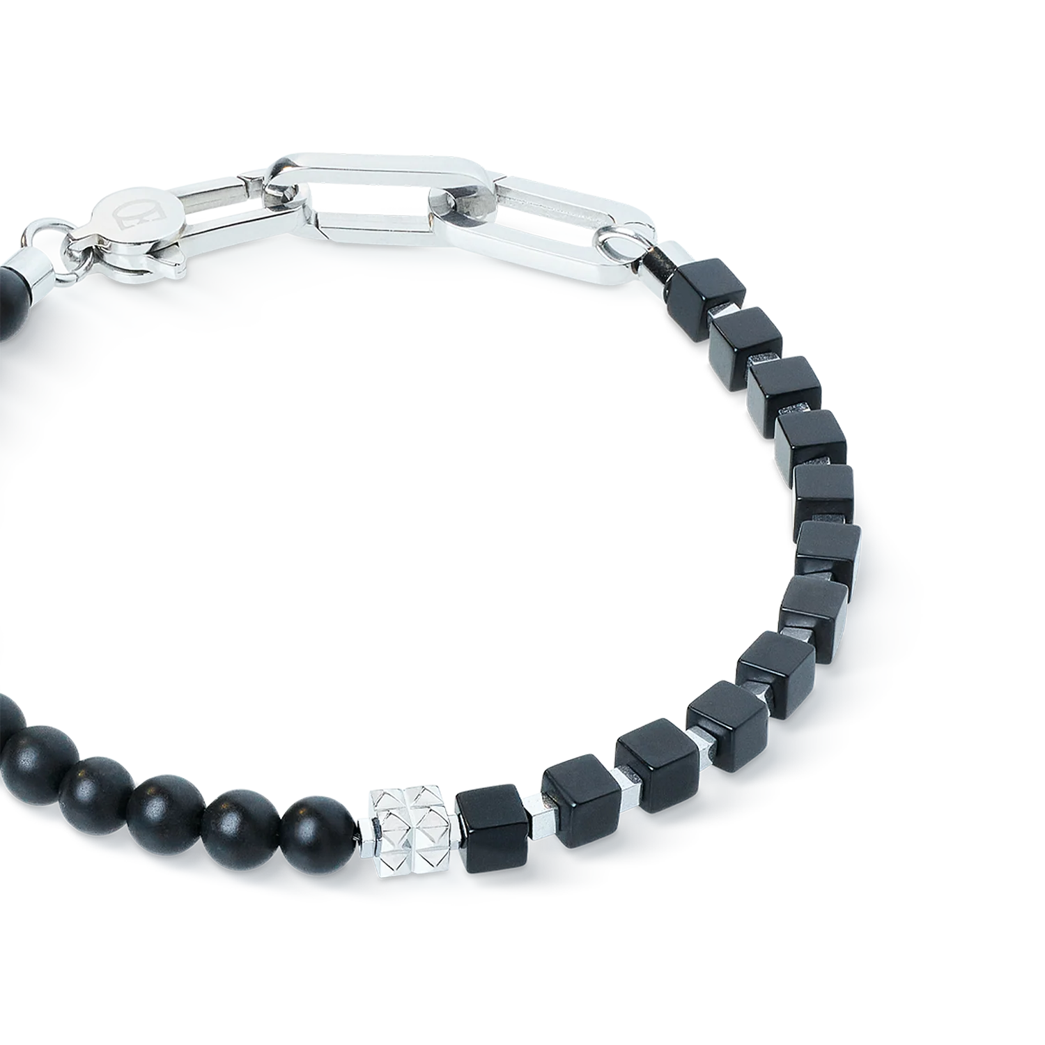 Bracelet Spikes Fusion Onyx noir-argent - Image 2
