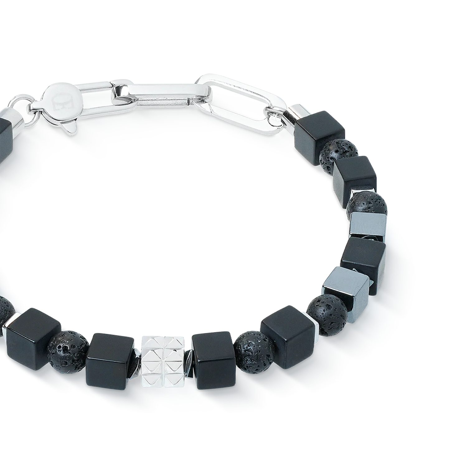 Bracelet Spikes Shape Mix noir-argent - Image 2