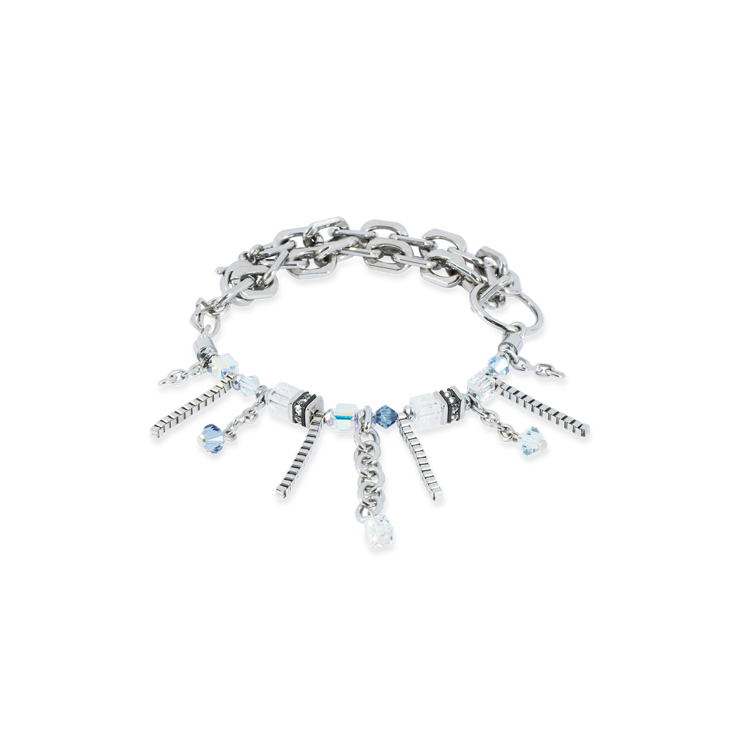 Bracelet Sunray Cube Bohème argent-blanc