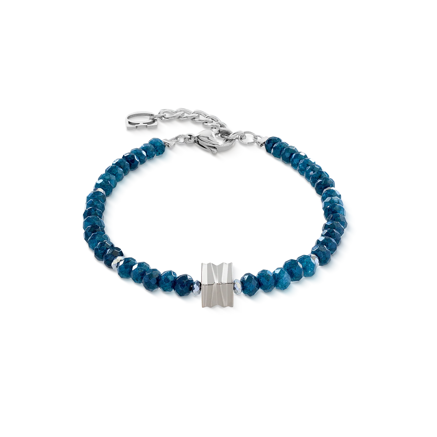 Bracelet Wave Essence Navy Jade argent
